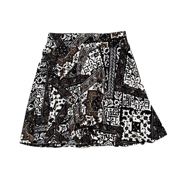 CHAPS Womens Size Medium Pull On Elastic Waist Tribal Boho Print A Line Skirt - Picture 2 of 5